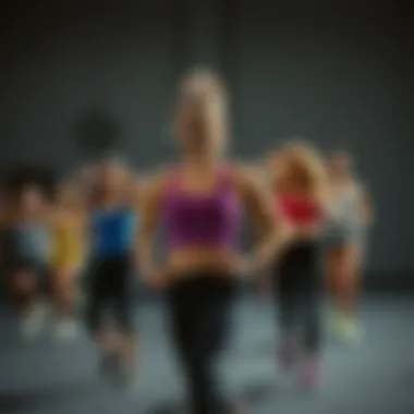 Community Fitness in Style Group workout in stylish athletic outfits