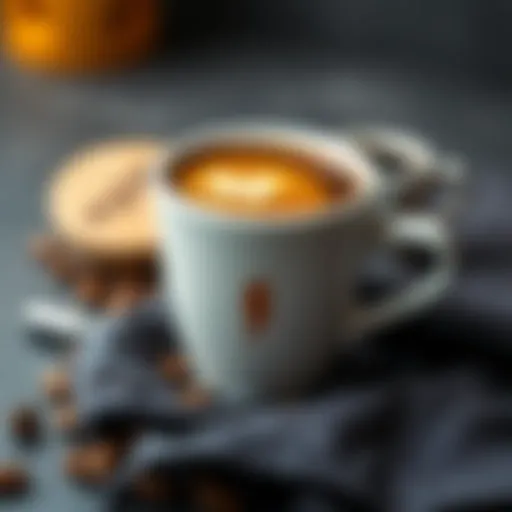 Coffee cup with energy symbols