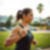 Illustration of a person exercising outdoors, showcasing the connection between physical activity and skin health