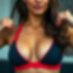 An athlete demonstrating the fit of a sports bra during training