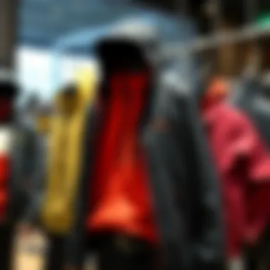 A collection of trendy sporty jackets displayed