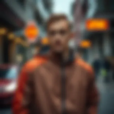 Man wearing a sporty jacket in an urban environment