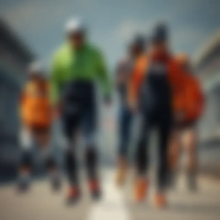 Various types of sportswear for different activities.