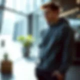 Stylish sweat jacket in a modern setting