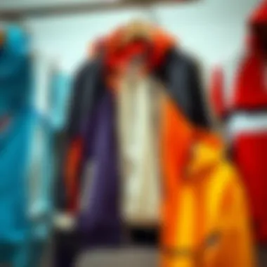 Variety of sweat jackets on display