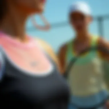 Elegance Meets Performance Close-up of tennis attire showcasing style and technology