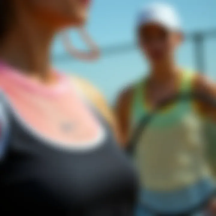 Elegance Meets Performance Close-up of tennis attire showcasing style and technology