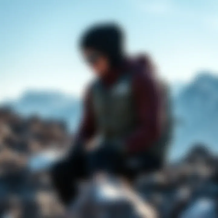 The North Face Summit Series gear in a rugged mountain environment