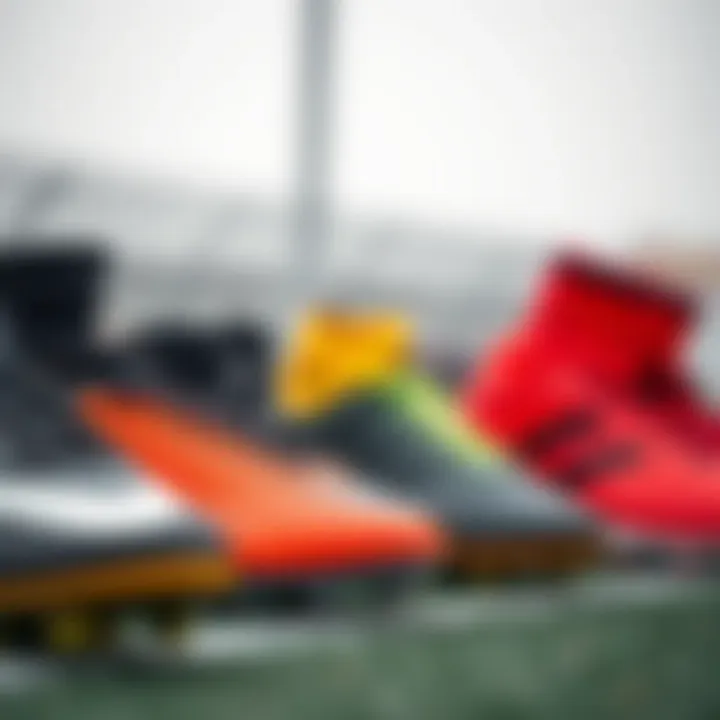 Comparison of different types of football boots for varying playing surfaces