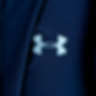 Close-up of fabric texture and design details of an Under Armour suit