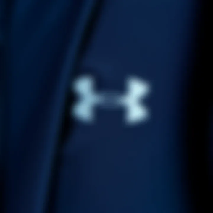 Close-up of fabric texture and design details of an Under Armour suit
