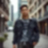 Stylish utility jacket in an urban setting