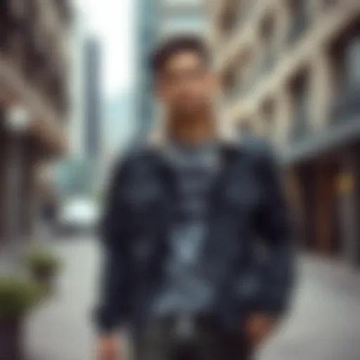 Stylish utility jacket in an urban setting