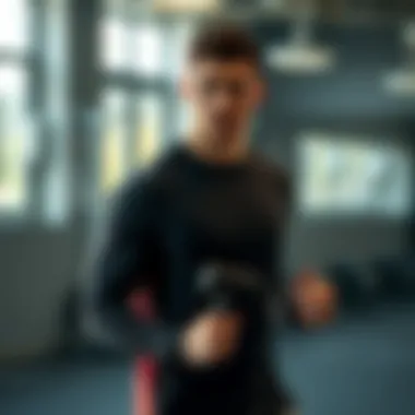 Athlete wearing a long sleeve t-shirt during a workout