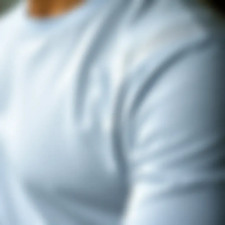 Close-up of fabric texture of a long sleeve t-shirt