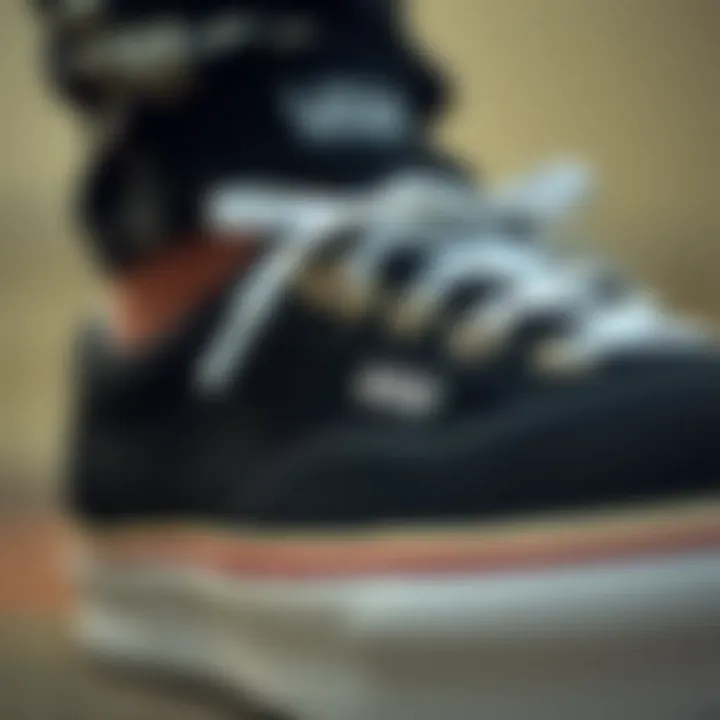 Close-up of Vans shoe detailing highlighting comfort features