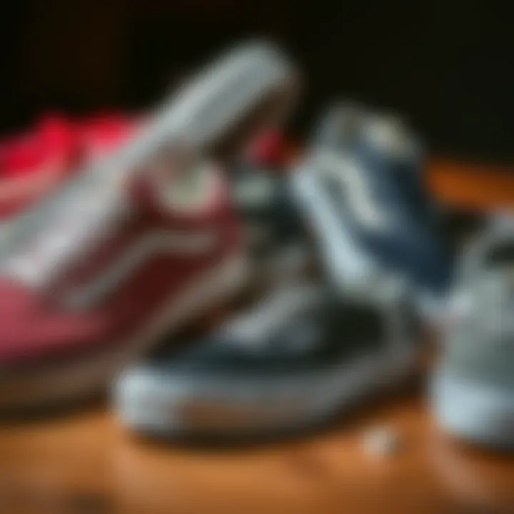 A variety of Vans athletic shoes showcasing different styles