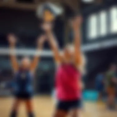 Voleybol takımının sayı kutlaması