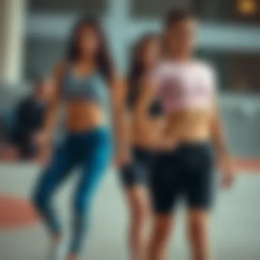 Diverse body types reflecting athletic attire choices