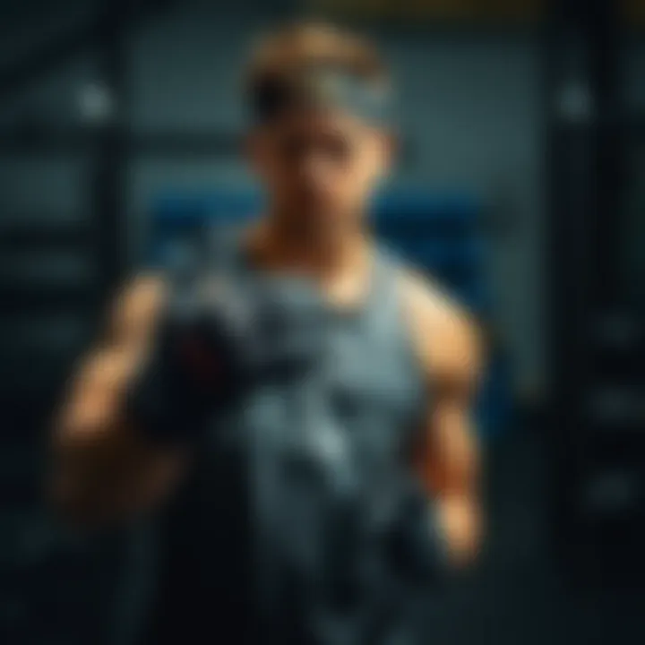 Athlete using sticky gloves during a training session