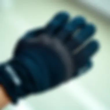 Close-up view of sticky gloves showcasing texture and grip