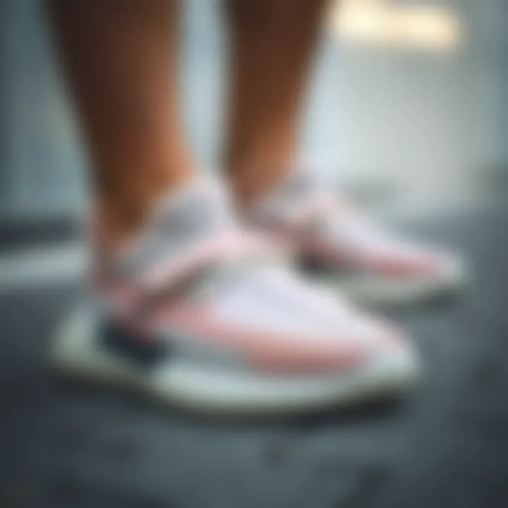 Close-up of Yeezy slippers showcasing unique design features